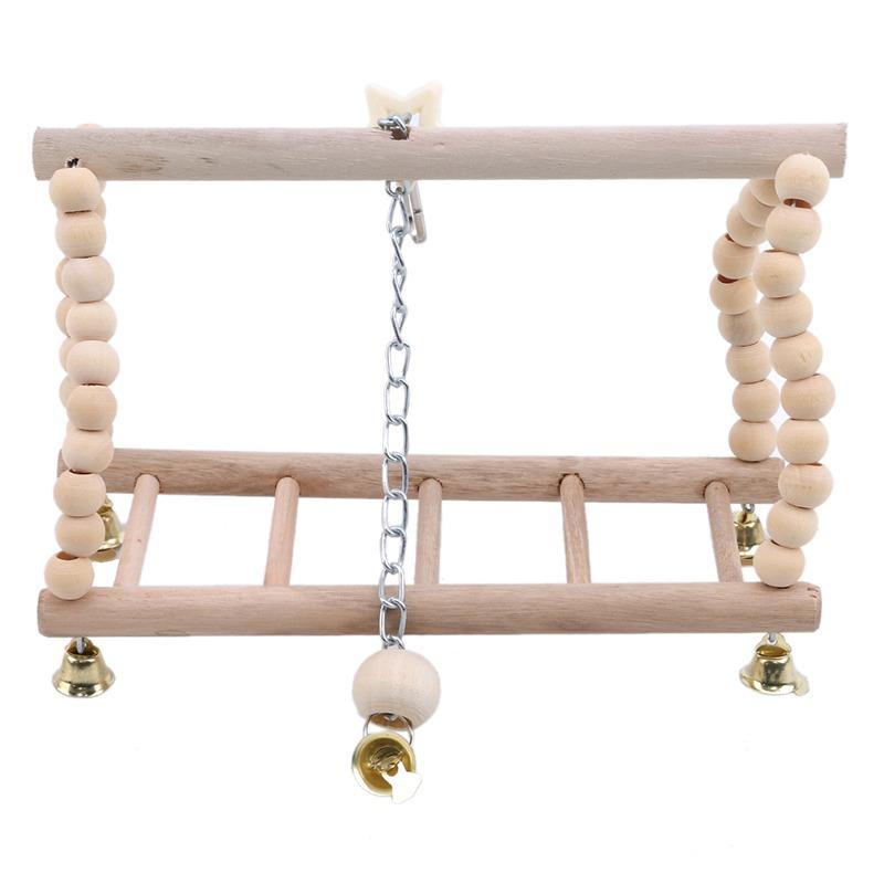 Product Introduction of Bird Parrot Toys Wooden Hanging Swing Hammock Climbing Ladders Perches Toy Parakeet Cockatiels Bird Cage Supplies 8