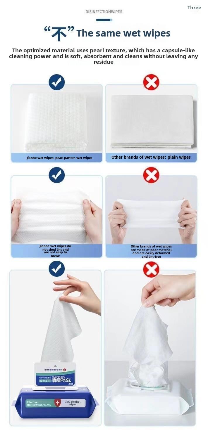 Product Introduction of "75% Alcohol Disinfecting Wipes 80-Pack |   Sanitizing for Home & Office Surfaces |   Bulk Antibacterial Wet Wipes with Portable Design" 0