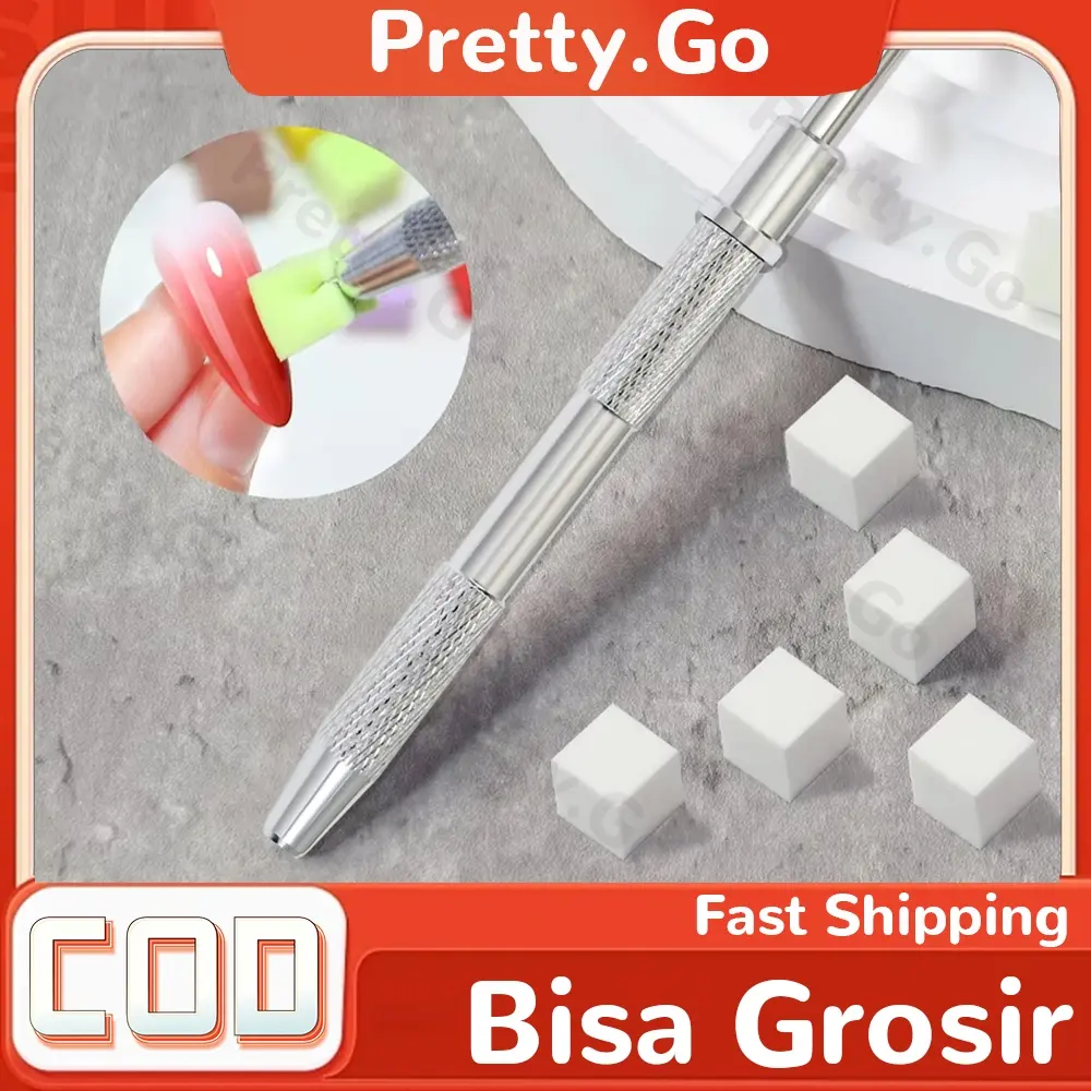 Penjepit Spons Kuku/Sponge Tapping Claw Nail Art Manicure Sponge Clip/100Pcs Nail Art Putih Sponge Halus Kutek Perawatan