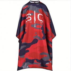 Capa para cabello con estampado de camuflaje, 1 unidad de delantal ajustable para cortes de cabello, tela duradera y fácil de limpiar con correa para el cuello y amarres laterales, accesorios profesionales para barberos