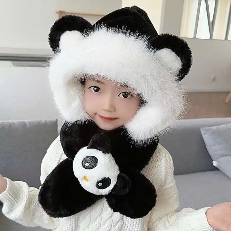 Mũ mùa đông cho bé từ 4-12 tuổi kèm khăn quàng cổ nhiều hình xᶖnh xắn 3