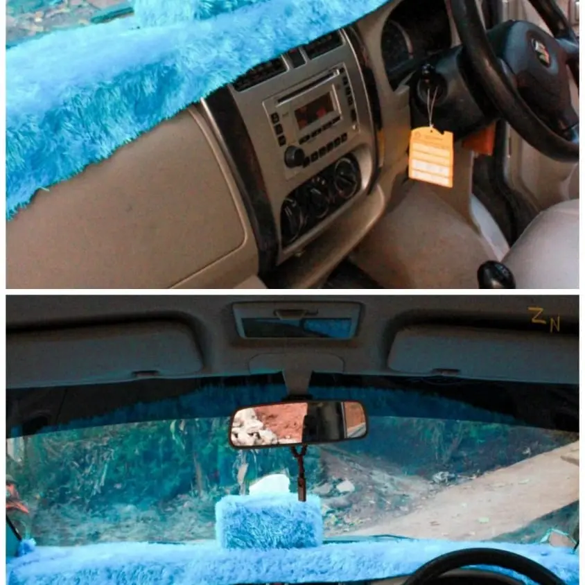 Alas Dashboard Mobil Bulu Rasfur Soft 50x150cm Aksesoris Mobil Cocok Semua Jenis Tanpa Sarung Tisu
