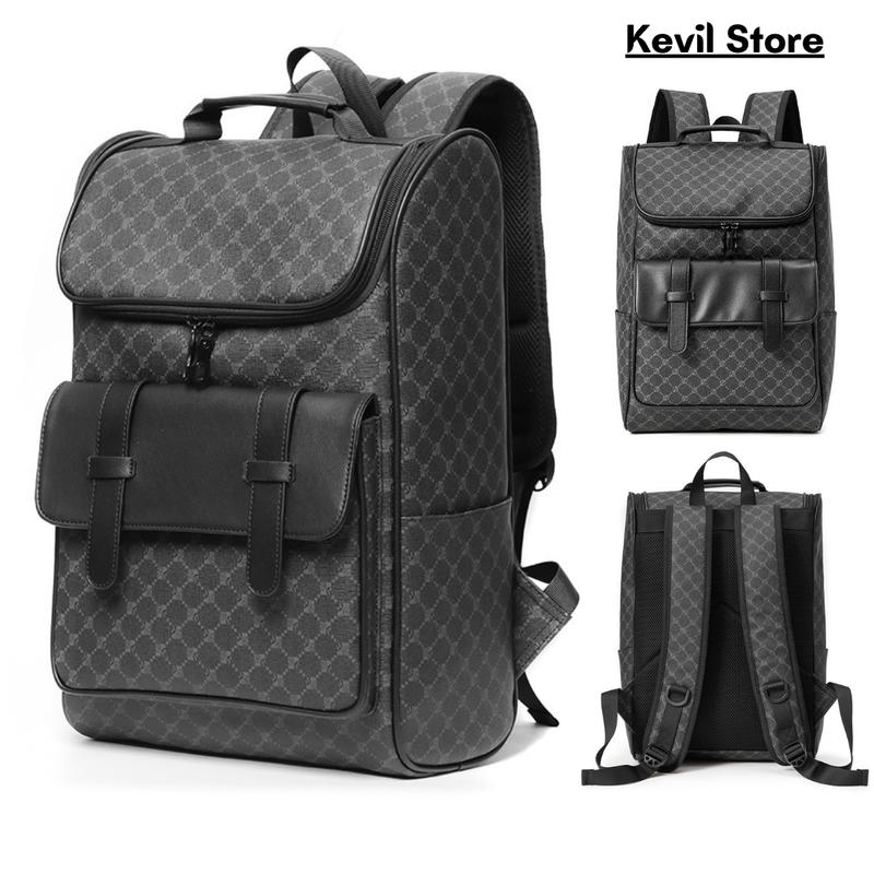 Balo Đi Học Bag Cặp Caro Da PU Nam Nữ Thời Trang Đựng Laptop Siêu Chống Nước BA14