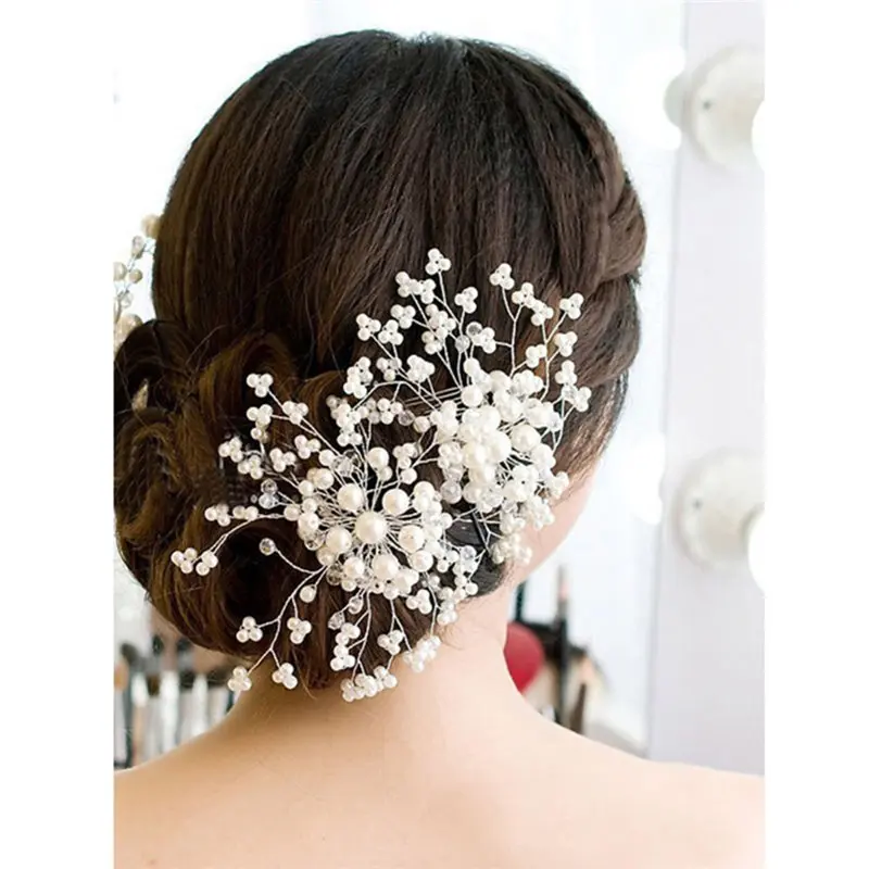 Jepit rambut bunga untuk perkahwinan, penyepit rambut pengiring pengantin, Berlian, S, Klip pengantin, genggaman