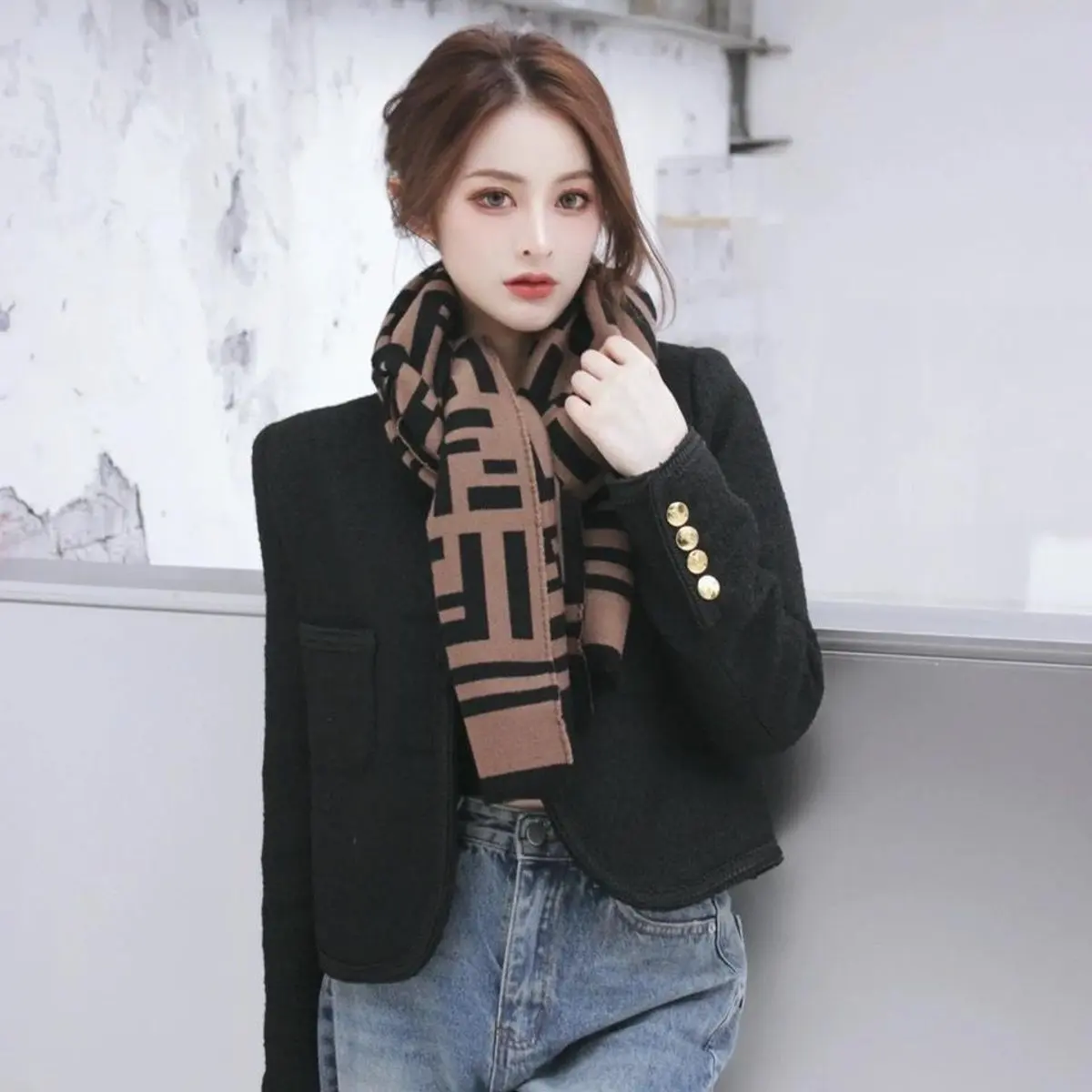 Khăn Dạ Choàng Cổ Cao Cấp Hàng Chuẩn, Khăn Choàng Cổ Chất Len Ép Mềm Size 65cm X 190cm Cho Nam và Nữ Quàng Cổ Voi Sọc  Hoa Nhung khan  quang am nu
