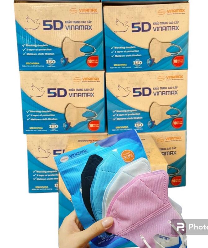 Hộp 100 cái khẩu trang 5D Vinamax ôm mặt,date mới,nhiều màu sắc lựa chọn Phụ Kiện Accessories