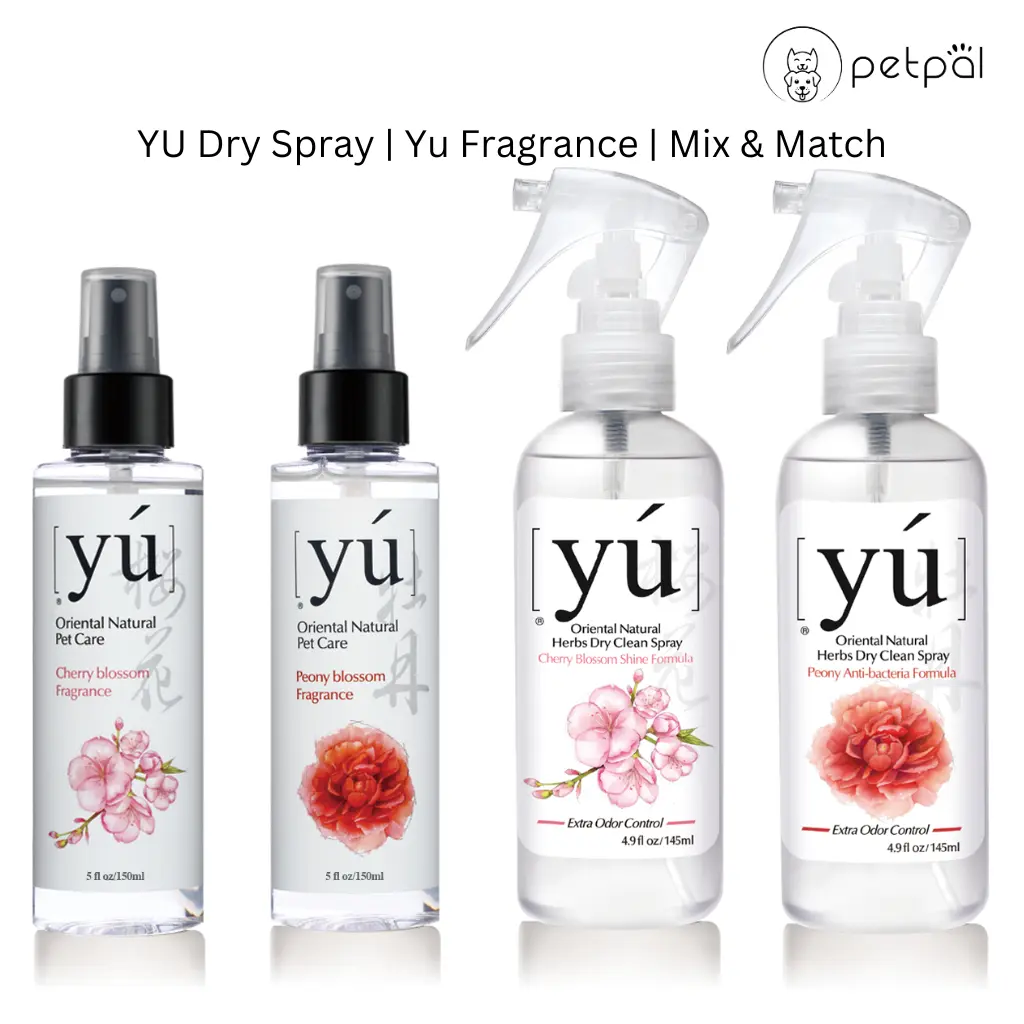 Yu Oriental Natural Herbs Dry Clean Spray (145ml) | Fragrance Spray (150ml) for Dogs and Cats