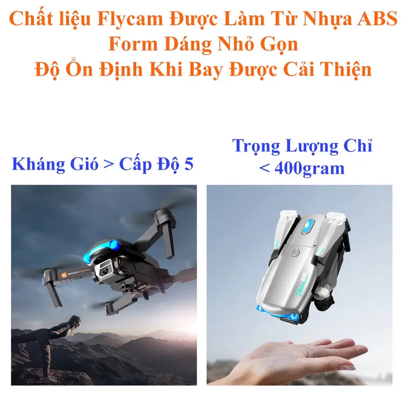 Drone Flycam S98 2 camera kép HD, cảm biến chống va chạm 4 hướng - Fly cam mini giá rẻ pin 1800mAh nhào lộn trên không 5