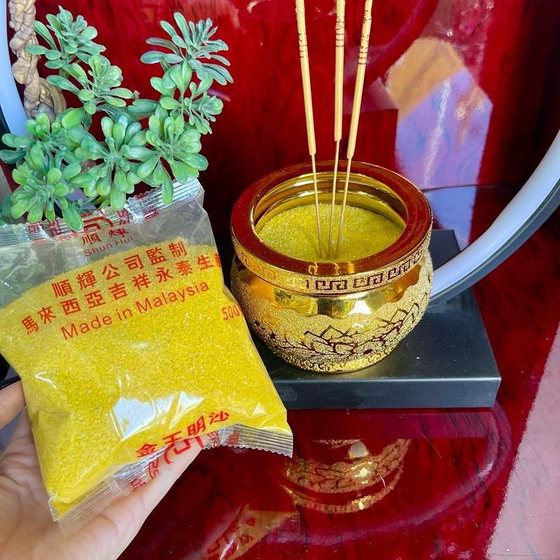  Combo 5 Bịch Cát Vàng Bỏ Bát Nhang Cát Vàng Để Lư Hương Cát Kim Sa Vàng Bịch 500gram Dầu Thơm Phòng Dầu Thơm 