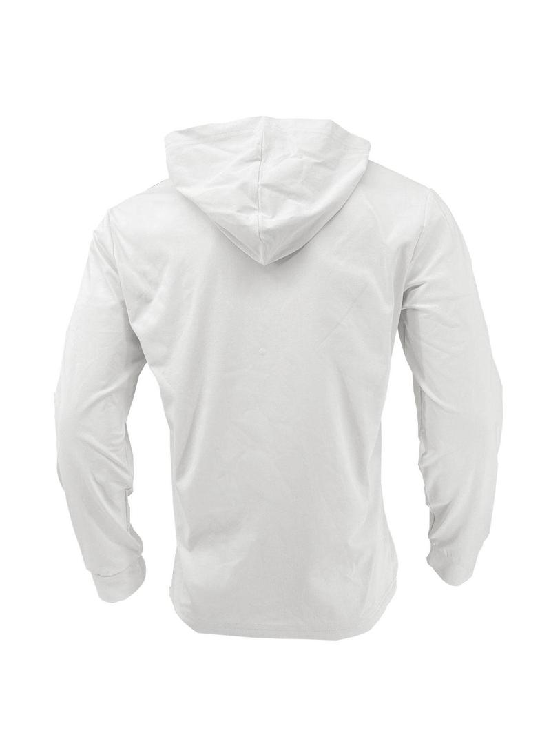 Product Introduction of Men's Solid Color Drawstring Button Front Hoodie, Regular Fit Casual Long Sleeve Drop Shoulder Hooded Sweatshirt for Spring & Fall, Fashion Men's Clothes for Daily Wear 5