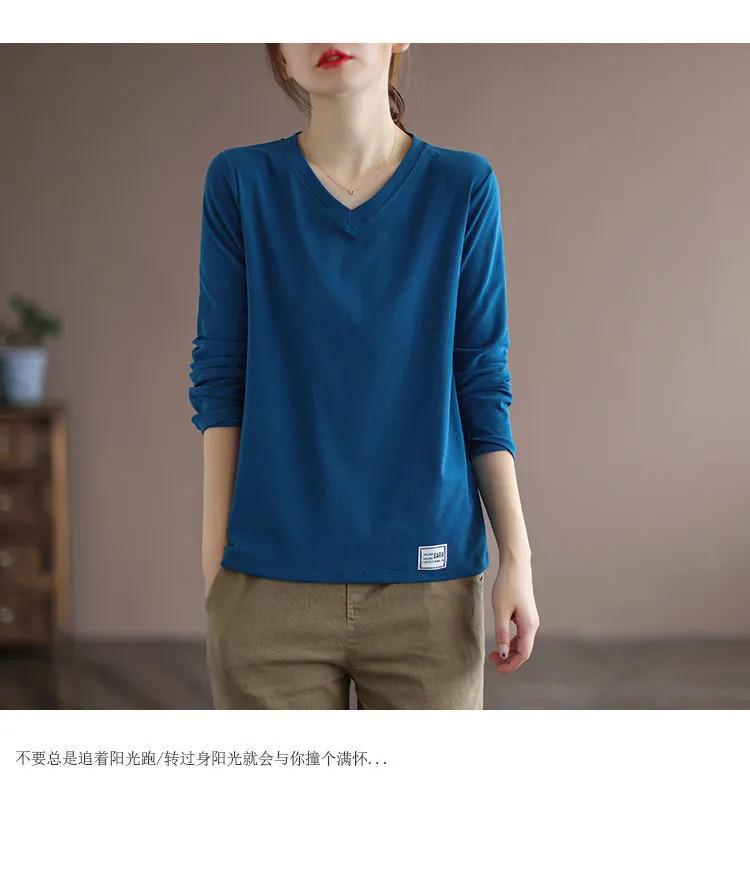 Product Introduction of Áo Phông Cho Phụ Nữ Trung Niên Và Cao Tuổi, Cổ Chữ V, Áo Sơ Mi Dài Tay, Cỡ Lớn, Dáng Rộng Vừa Vặn, In Hình, Áo Chui Đầu, Áo Phông Ngoại Cỡ Women Shirt 9