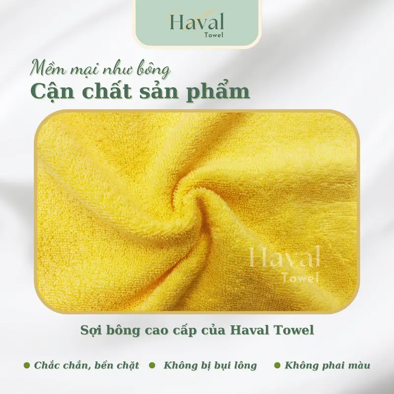 Bộ 6 Khăn Gội Đầu Cotton Haval Kích Thước 35x80cm, Lau Tóc, Tập Gym Mềm Mịn và Thấm Hút, Không Ra Màu Dùng Làm Khăn Tắm Gội Trong Nhà Tắm, Phòng Gym, Yoga 1