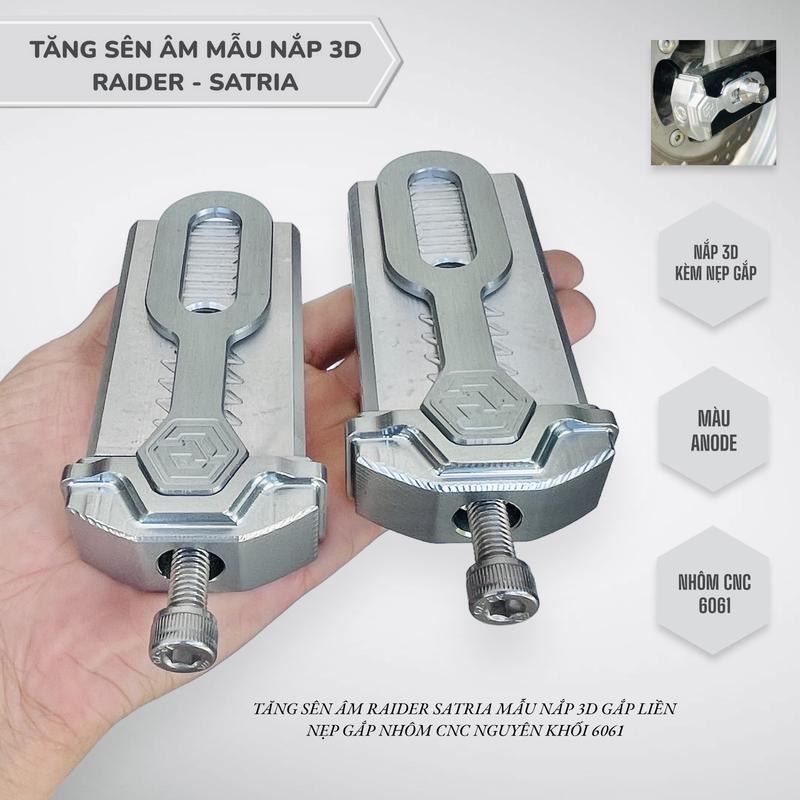 Tăng sên âm Raider Satria mẫu nắp 3D gắn liền nẹp gấp nhôm cnc nguyên khối Phụ Kiện Phụ Tùng