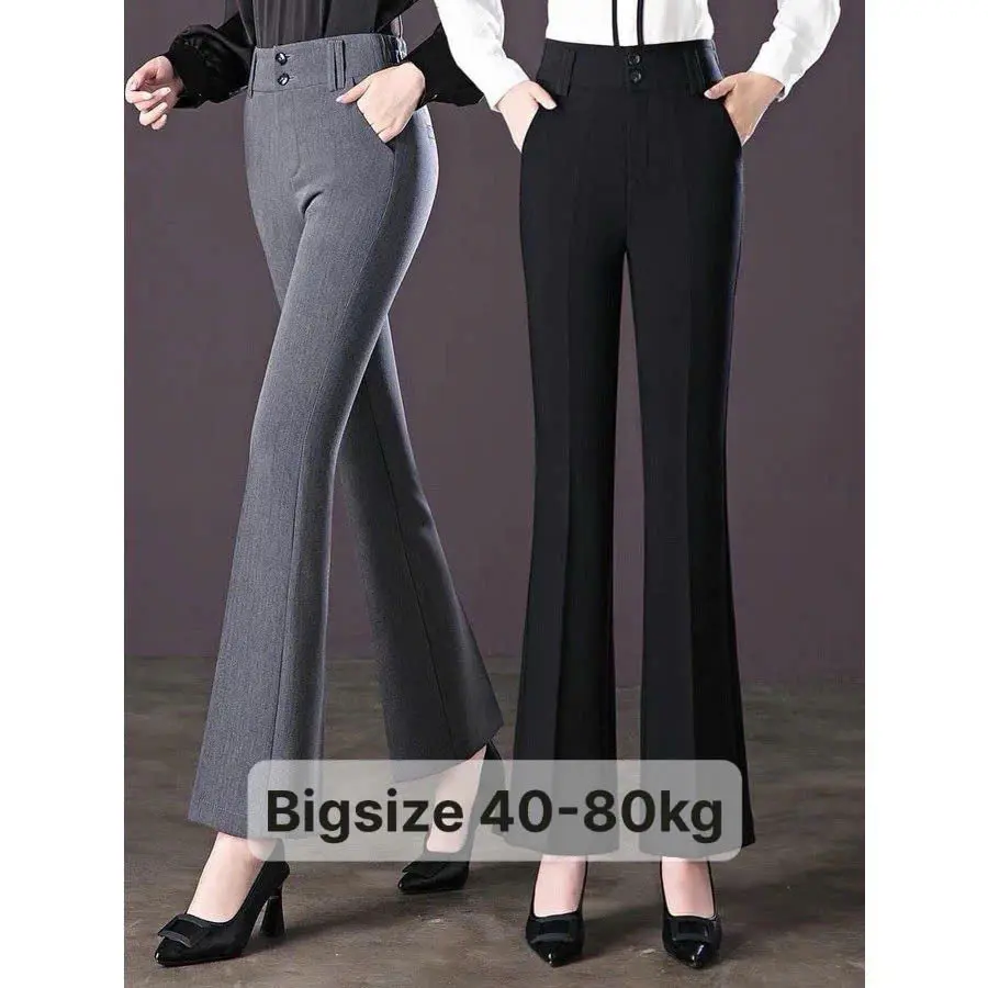 Quần tây ống loe công sở nữ  lưng cao, Quần suông ống loe có bigsize ( 40- 75kg) tôn dáng dễ phối đồ-KKS-MÃ 555B