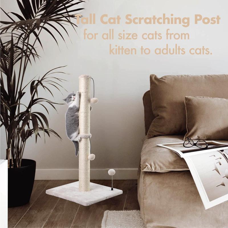 Cat Scratching Post, Cat Scratcher with Hanging Ball, Cat Scratching Toy, Pet Furniture for Indoor Cats, Cat Supplies 4