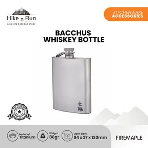 Firemaple Bacchus Botol Whiskey Titanium Hip Flask Ultralight Premium