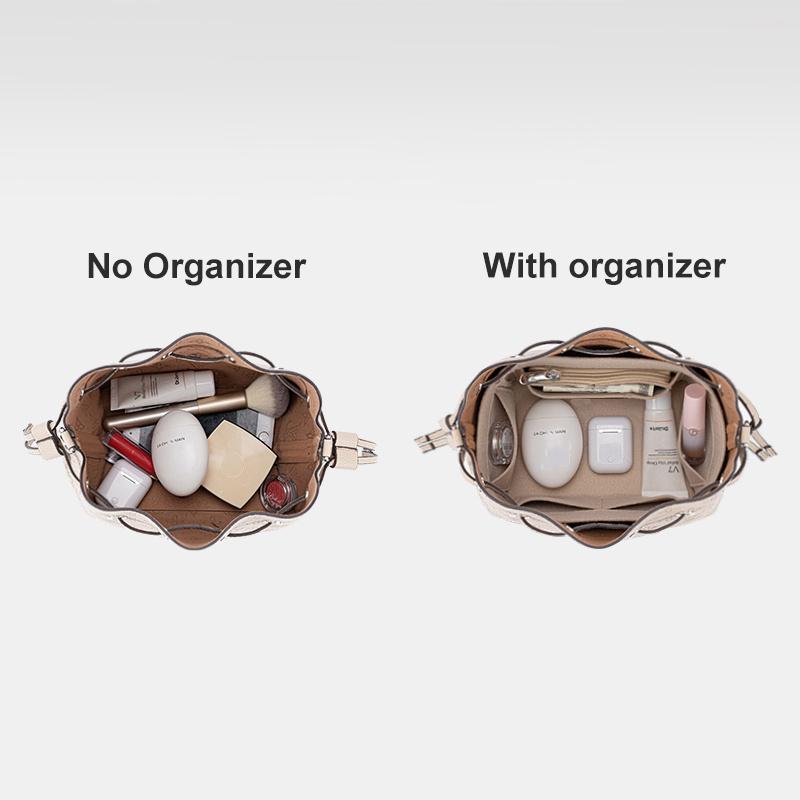 Product Introduction of Felt inner bag bag in bag suitable BELLA Bucket Bag Purse Organizer Insert Makeup Bag With Zipper Luxury Women's Purses Handbag Bucket Shaper 22