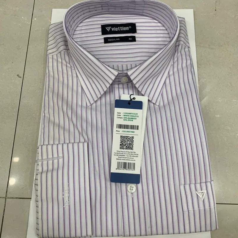 [SIZE 42] Áo Sơ Mi Nam Dài Tay Viettien Form Regular 8