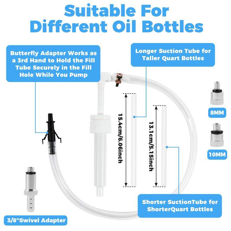Product Introduction of 1/2Set Lower Unit Gear Oil Pump Reusable Transmission Fluid Pump Fluid Transfer Hand Pump Manual Transfer Gear Oil Pump 10CC Per Stroke for Standard Quart Bottles with 28 mm Caps woN6H 35