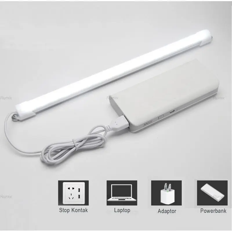 Kiseki Lampu Led Usb Lampu Neon Lampu belajar Neon Led Strip Cahaya Putih