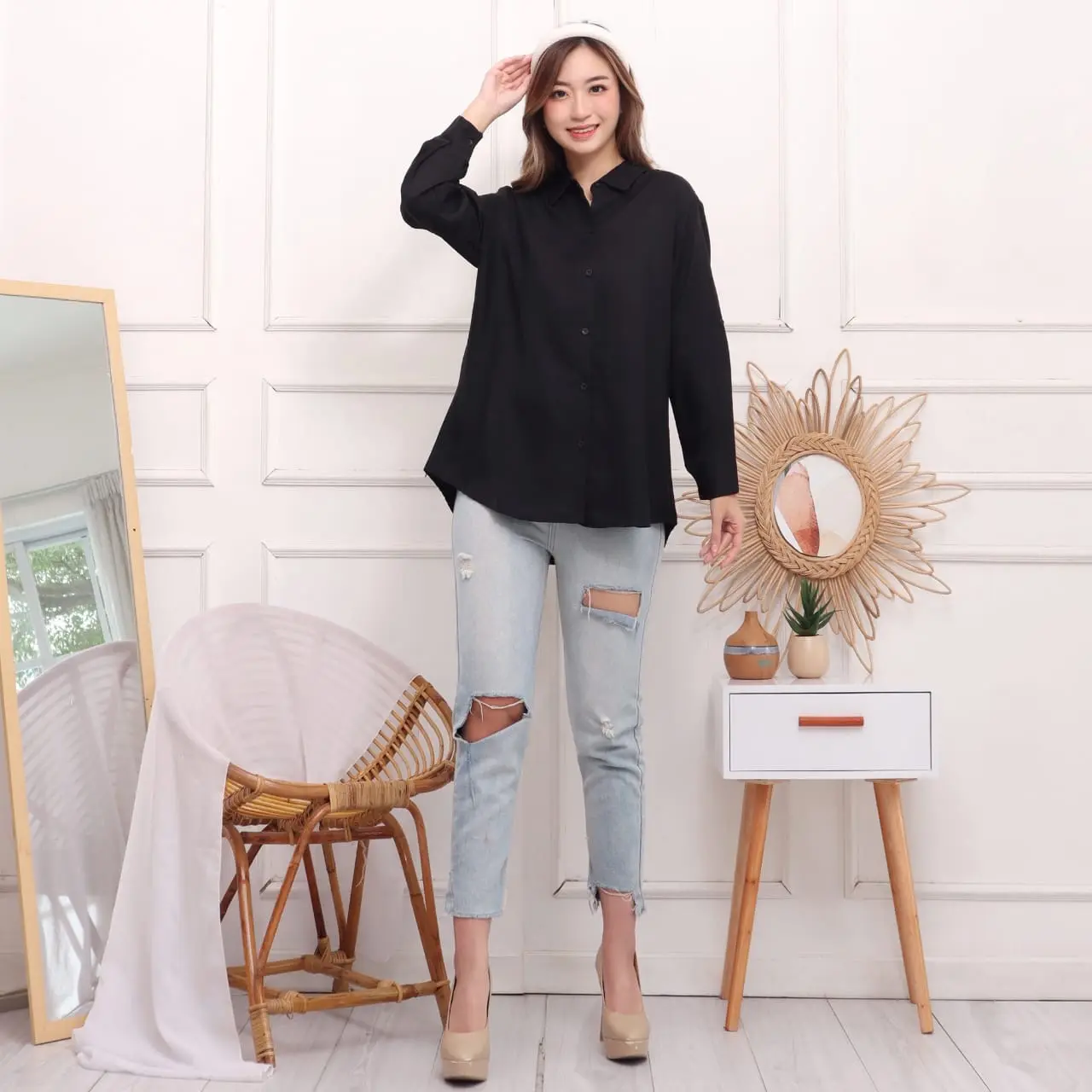 Kemeja Wanita Polos Blouse Shakila Bottega Terkini Atasan