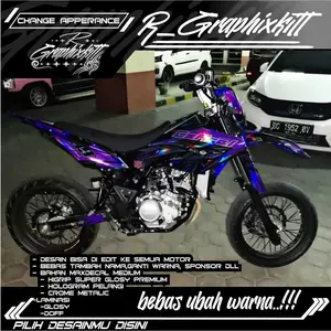 0351 Decal WR155 Full Hologram Pelangi Blade Motor - Desain Bebas Ganti Nama & Nomor - Bahan Vinyl MAXDECAL - Laminasi Glossy/Doff - Tahan 3-4 Tahun
