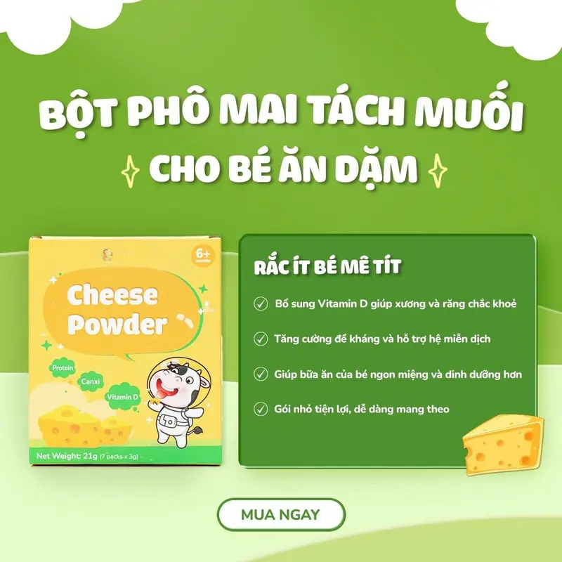 [ MUA 1 TẶNG 1] Hộp Bột Phô Mai Tách Muối Mamacook - Tiện lợi và dinh dưỡng - Hộp 7 gói x 3gr - Hỗn Hợp Gia Vị Nấu Ăn 2