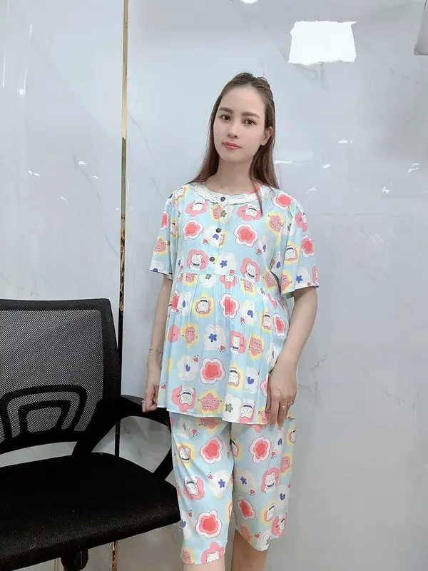 BOBIMOM | Bộ bâu LỬNG QUA GỐI Chất lanh, tôn 2 da thái mềm mát, ĐẸP RẺ cho me bâu thoải mái dễ chịu suốt thai kỳ Váy Bầu Đầm Bầu 2