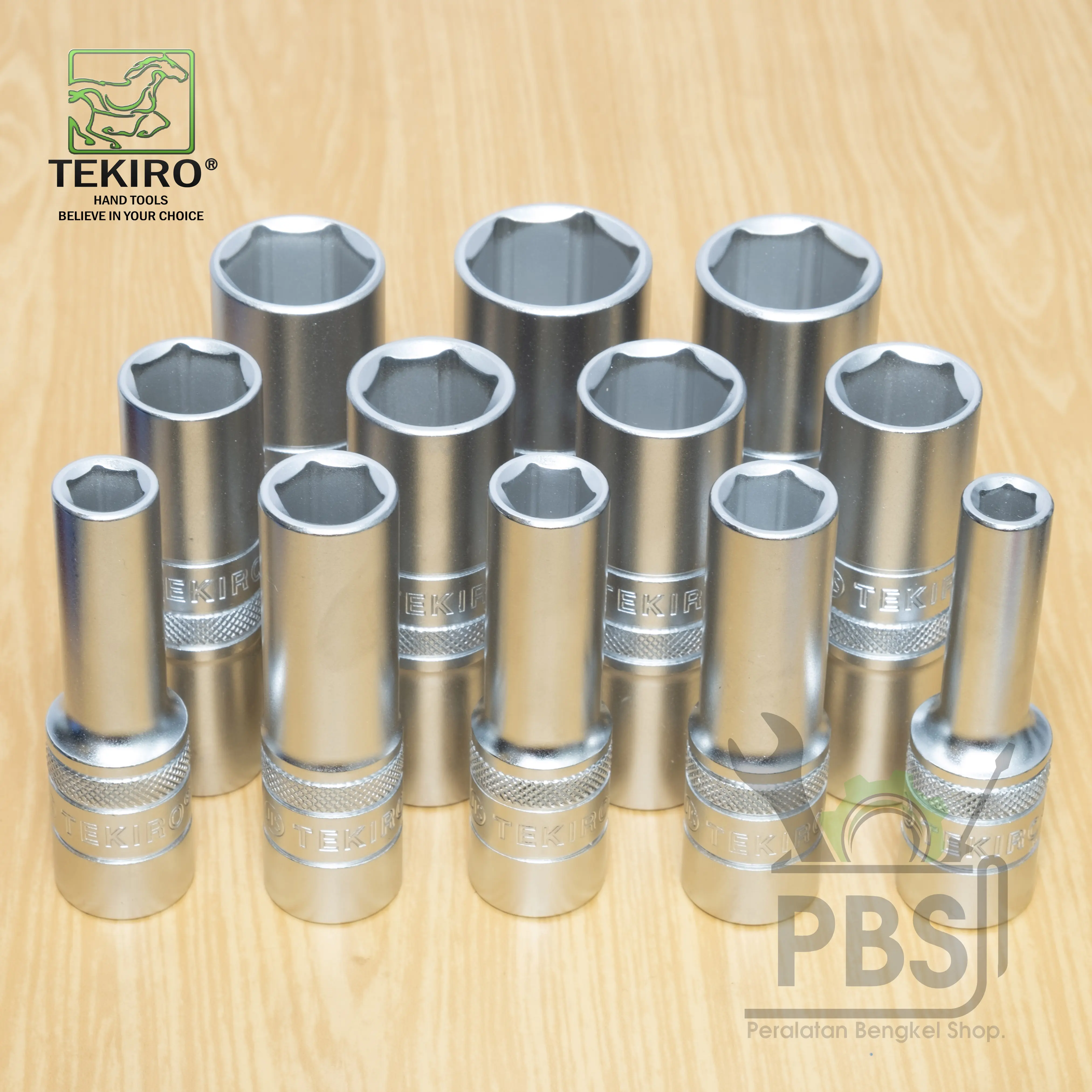 [Ukuran Pilih Sendiri] Mata Kunci Sock Panjang TEKIRO 1/2" 6PT . Deep Wall Socket . Mata Sok Panjang TEKIRO