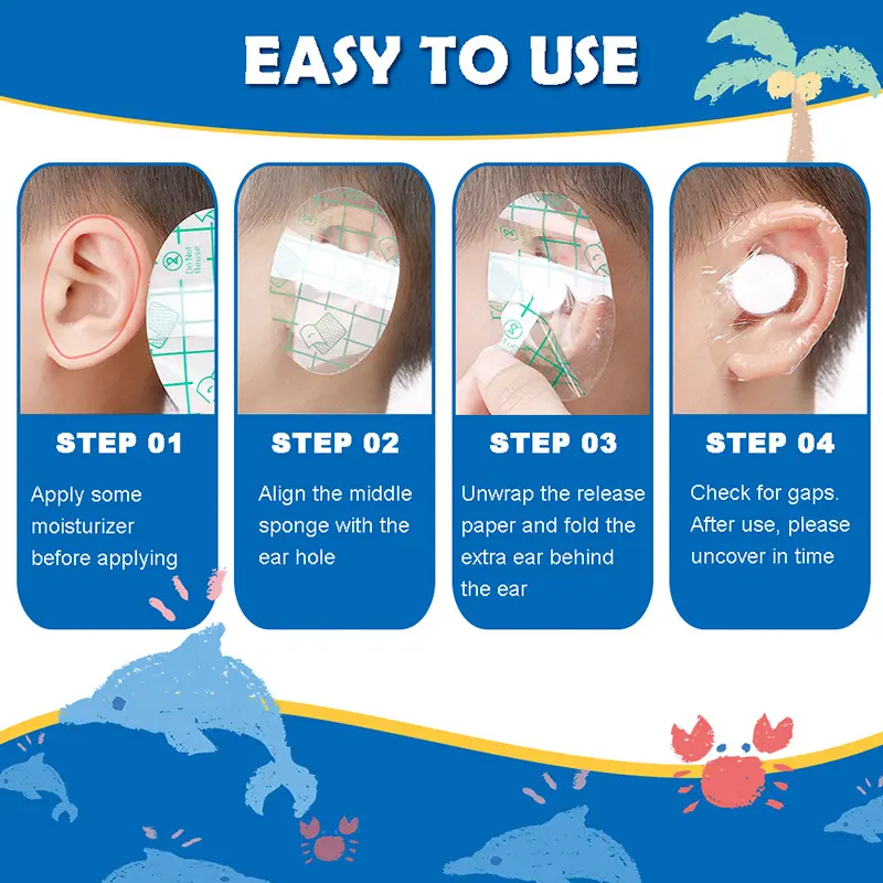 Tấm Che Tai Bịt Tai Dùng Một Lần, Chống Thấm Nước, Thích Hợp Để Tắm Và Bơi Lội Cho Em Bé, Miếng Dán Bảo Vệ Tai, Bịt Tai, 20 Cái, Dành Cho Trẻ Em 4