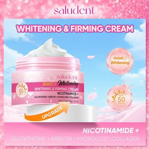 Saludent Sakura Whitening Glowing Cream Triple Whitening Formula 100g mencerahkan dan meningkatkan cahaya semulajadi Hitam Krim Pemutih Kulit Moisturizers Wajah