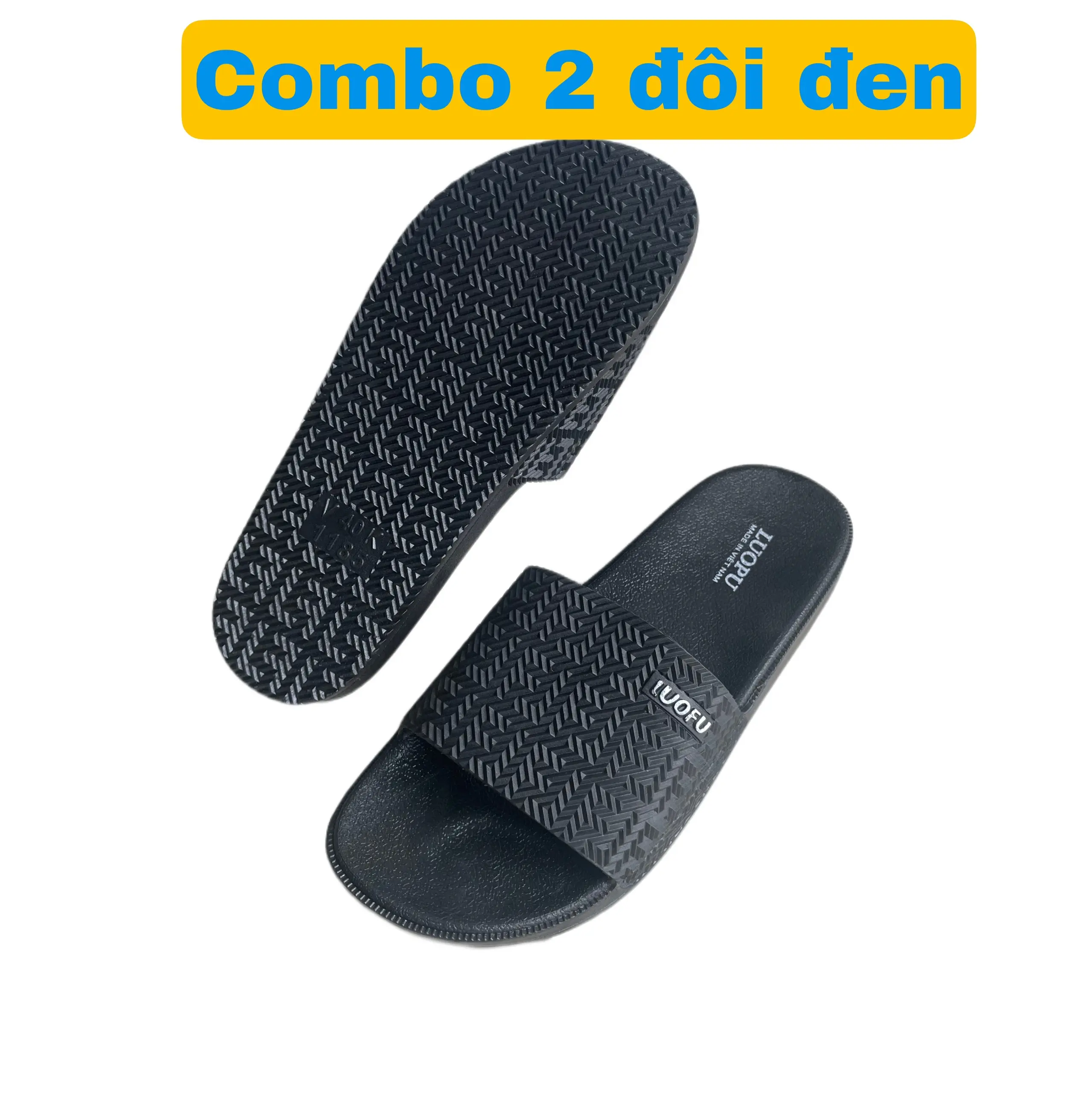Combo 02 đôi dép Luofu mềm dẻo chống trơn trượt(Đặt Tăng 1 số) - Slipper DéP Đế Bằng Nam Nhung Cao Su