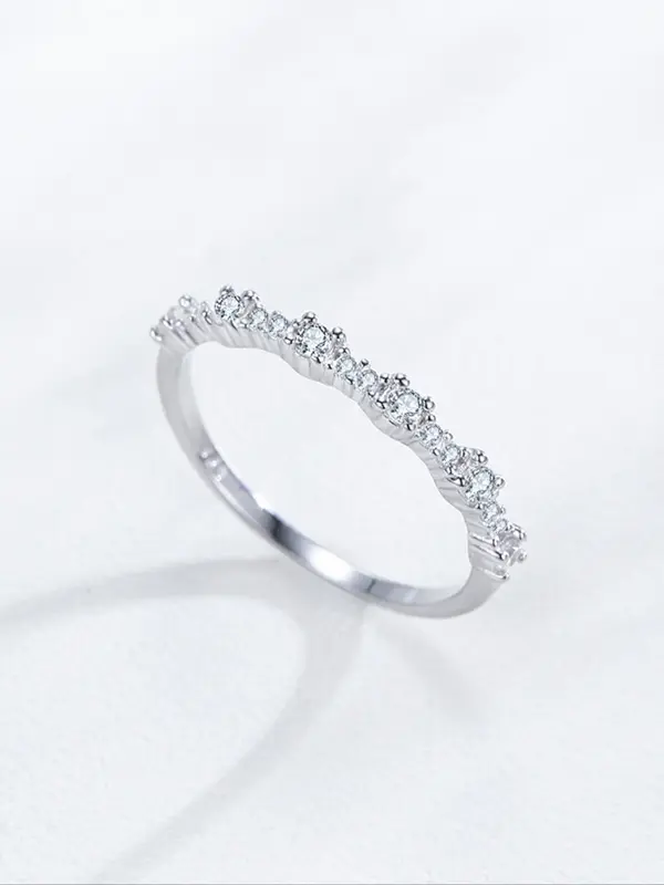 S925 Sterling Silver Oval Shaped Artificial Zircon Ring, Fashion Accessories for Women & Girls, Trendy All-match & Exquisite Jewelry for Birthday Gift 3