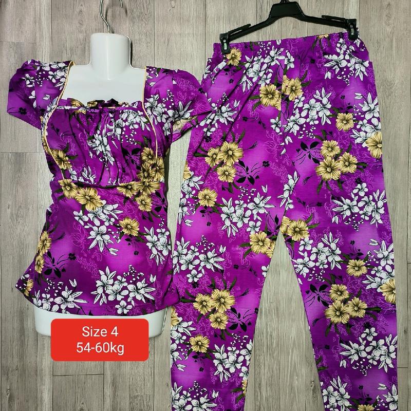Size 4 từ 54-60kg Đồ bộ trung niên giá rẻ tay nhí quần dài có túi y hình 4