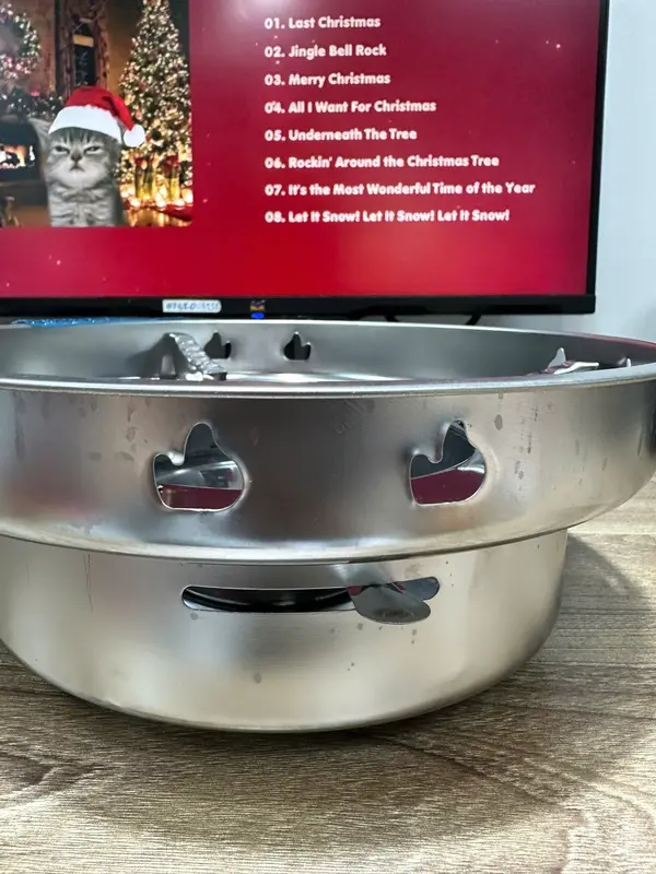 Combo 3 bếp cồn chắn gió, bếp cồn inox có nút gạt tặng kèm vá múc lẩu inox 8