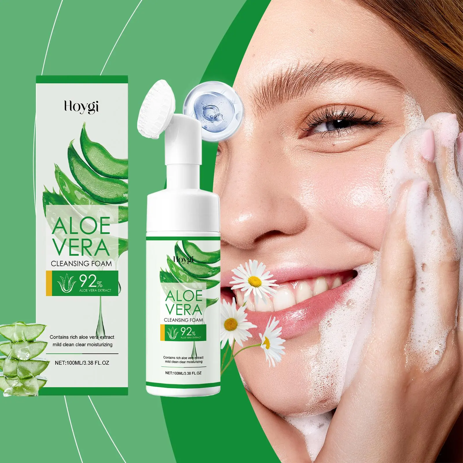 Aloe Vera Facial Cleanser, Deep Cleansing Facial Wash, Moisturizing Facial Cleanser, Facial Skin Care Product for Women & Men