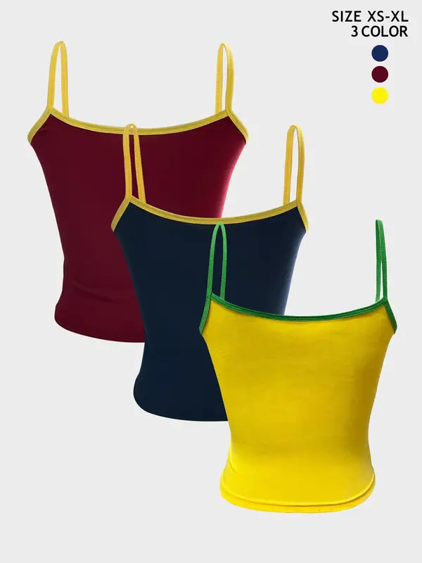 Women's Letter Print Contrast Binding Crop Sports Vest, Casual Sleeveless Spaghetti Strap Top for Summer, Ladies Sportswear Fitness  for Indoor Outdoor Wear 7