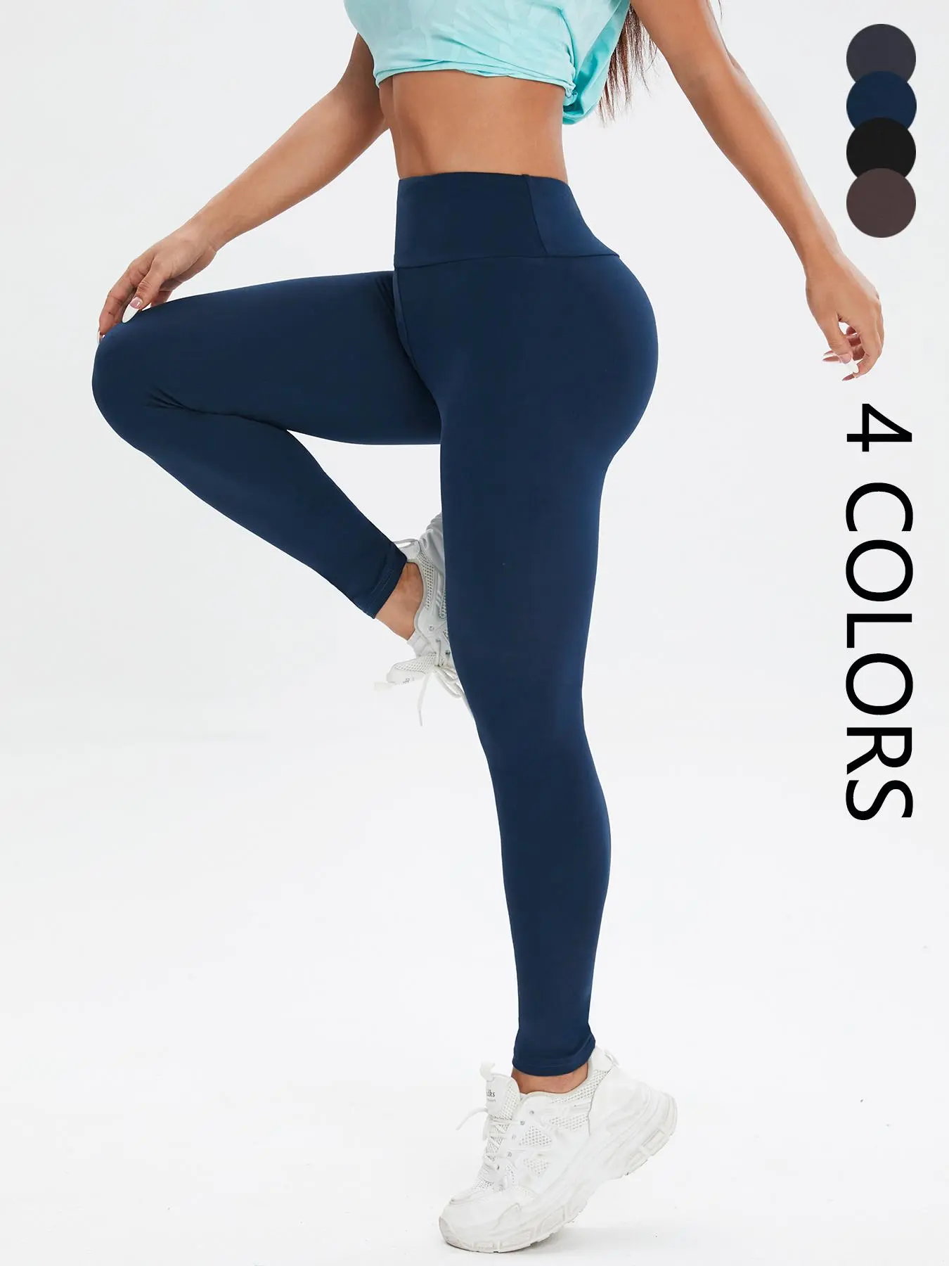Women's Solid High Waist Sports Leggings, Breathable Comfortable Skinny Pants, High Stretch Yoga Leggings, Ladies Sportswear for Indoor Outdoor Wear, Gym Clothes