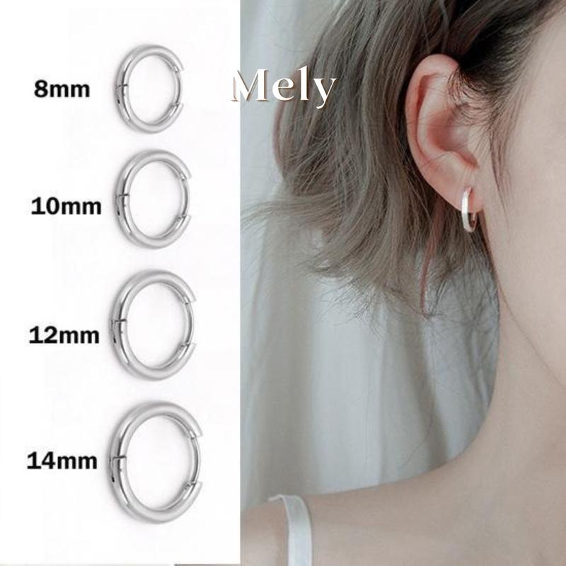 Bông tai Hoa Tai titan thép y tế tròn basic không dị ứng ( 1 CHIẾC ) - Mely CT06 Nữ