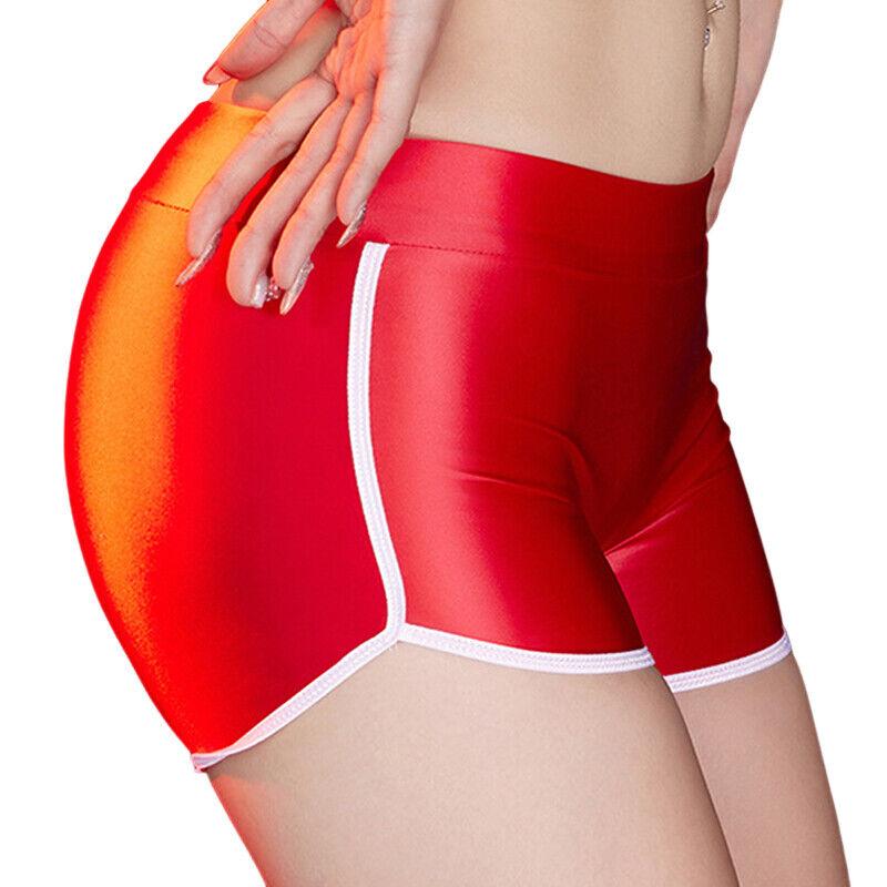 Quần Lót Satin Mượt Mà, Dành Cho Phụ Nữ, Phong Cách Yoga Và Thể Thao, Quần Đùi Boxer Thể Thao Gợi Cảm, Đồ Lót Và Đồ Lót 4
