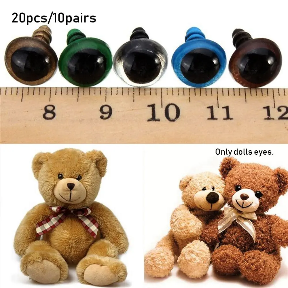 Bahagian Mainan Sumbat, 20pcs / 10pasang, Mata Boneka Plastik, Anak Patung Mata Boneka, Alat DIY, Sesuai untuk Kraf Mata, Aksesori Haiwan Beruang, Saiz Mata 8 / 10 / 12 / 14mm
