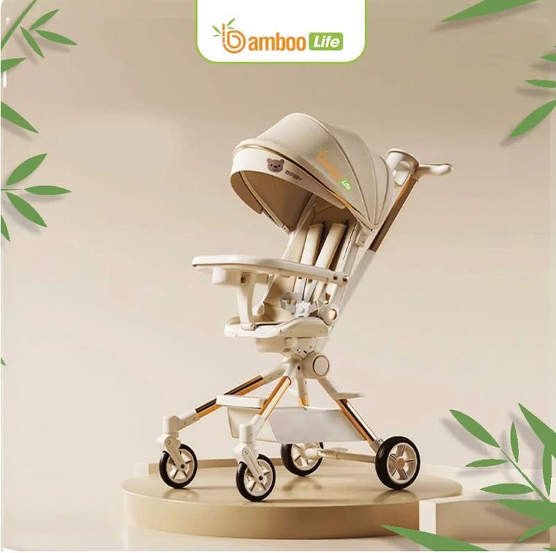 Xe đẩy gấp gọn cho bé Bamboo Life xe đẩy 2 chiều 3 tư thế nằm ngả ngồi an toàn cho bé đa năng tiện dụng cho mẹ