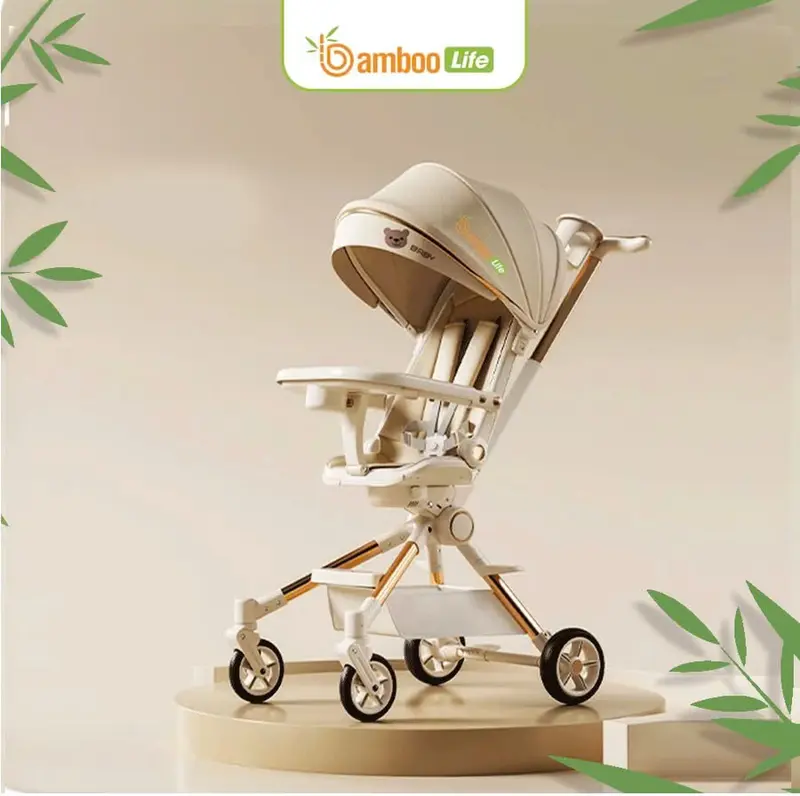 Xe đẩy gấp gọn cho bé Bamboo Life xe đẩy 2 chiều an toàn cho bé đa năng tiện dụng cho mẹ 0