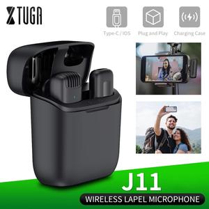 Mikrofon Lavalier Tanpa Wayar, J11, Kotak Pengecas, Mudah Alih, Penerima Audio dan Video, Mikrofon Pengurangan Bunyi , Sesuai untuk Rakaman Video projector mic Bluetooth Elektronik  Peranti Suara Dvd  microphone black