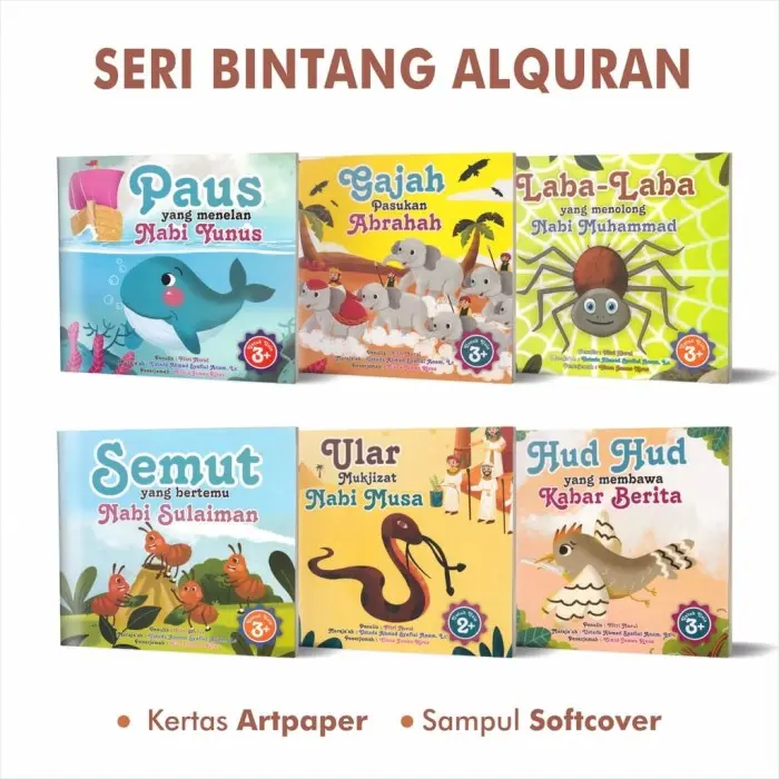 Paket Isi 6 Buku Cerita Anak Muslim Seri Hewan Dalam Al Quran Kertas Glossy Books 0