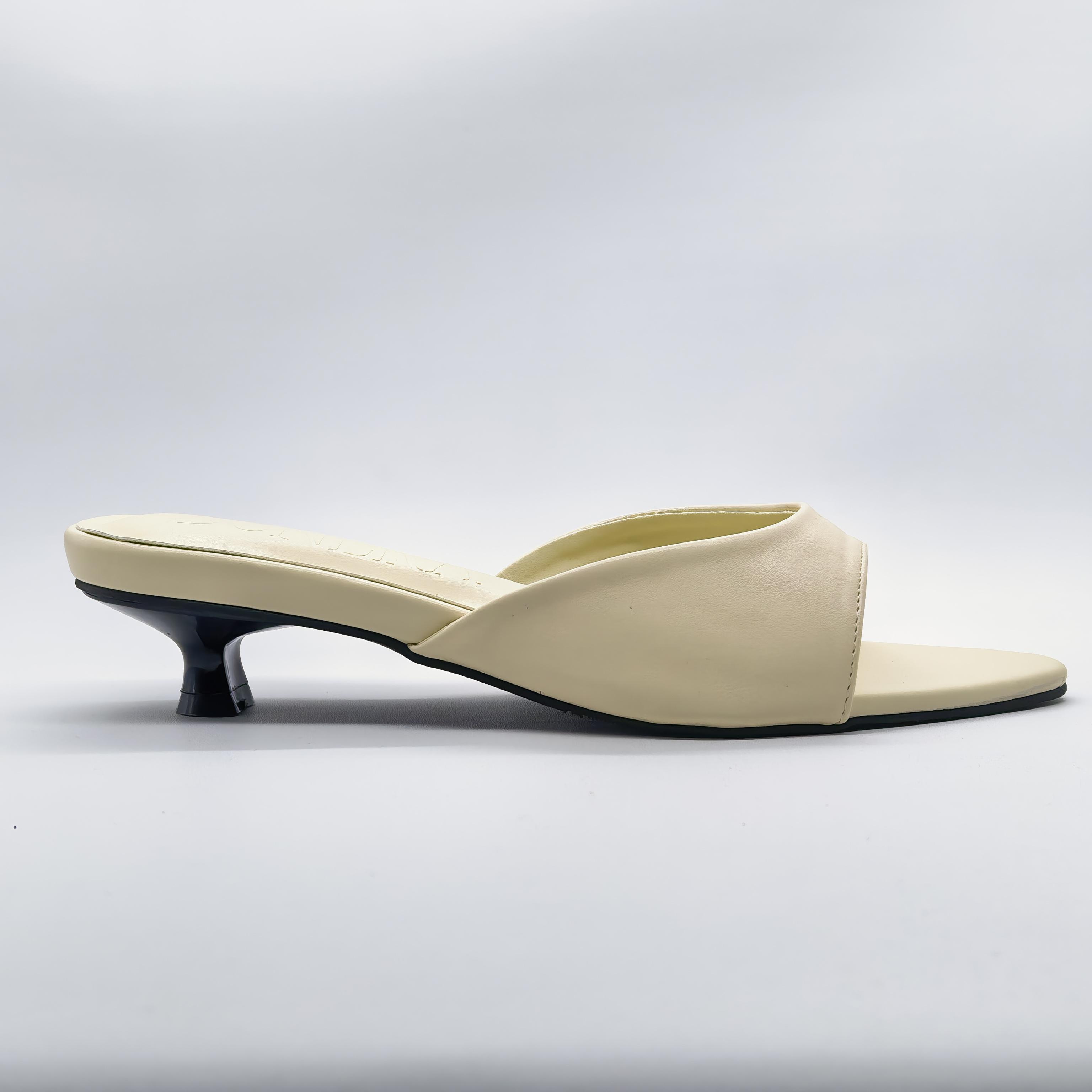 ZUNERA NERA Heels Wanita Tinggi 3cm Mule Sandals Slip-on Open-toe Elegan & Minimalis Material Sintetis Sol Non-slip Ukuran 36-40 Model Terbaru