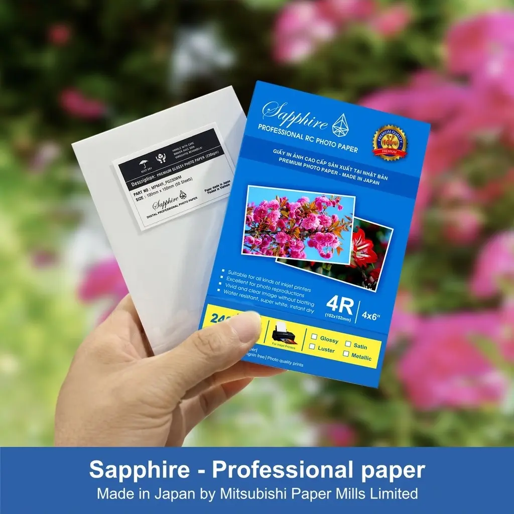 Giấy in ảnh Sapphire CP1 10x15cm Glossy 230