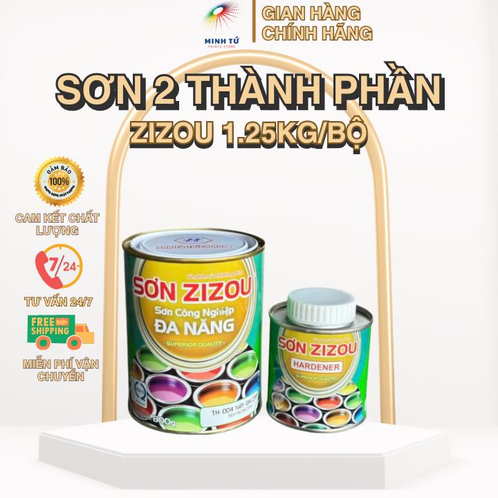 Sơn Sắt Mạ Kẽm ZIZOU 2 Thành phần [1.25KG/BỘ]  sơn dầu sơn sắt