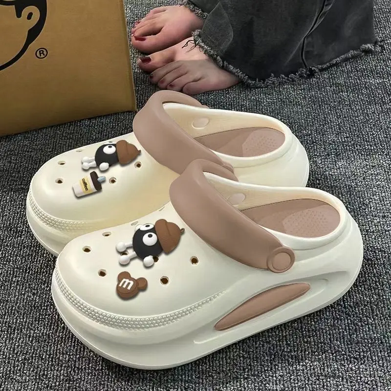 Insole EVA, Tapak Tebal, untuk Crocs, Selesa, Kalis Air, Tidak Licin, Sesuai untuk Dipakai Di Luar, Selipar Kaki Tertutup Mudah, untuk Wanita, Tahun Baru, Ketibaan Baru