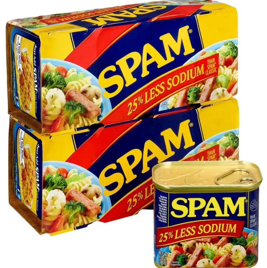 Thịt Hộp SPAM Mỹ Ít Mặn 25% Less Sodium Nhập Khẩu Mỹ 340g